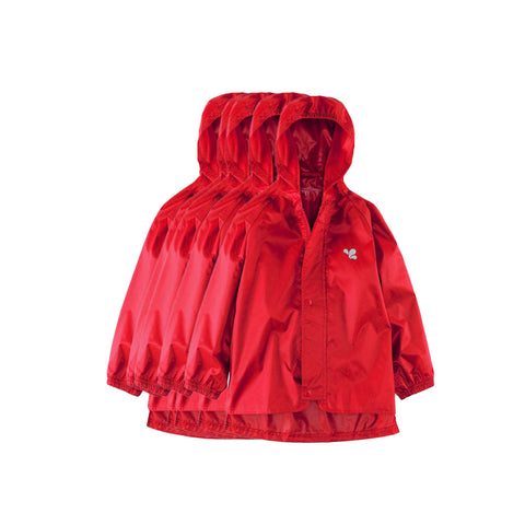 Set of 10 Children's Waterproof Jackets (Red)