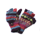 Fingerless Gloves with Mitten Flap