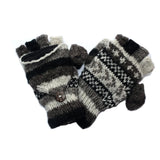 Fingerless Gloves with Mitten Flap