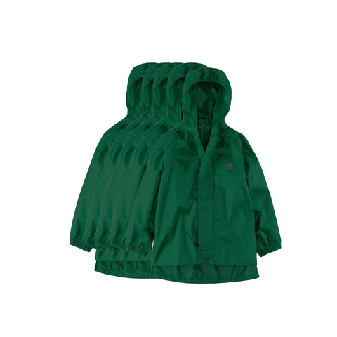 Set of 10 Children's Waterproof Jackets (Green)