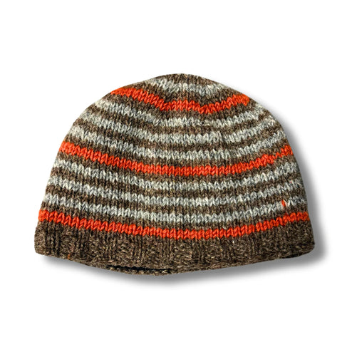 Striped Wool Beanie Hat